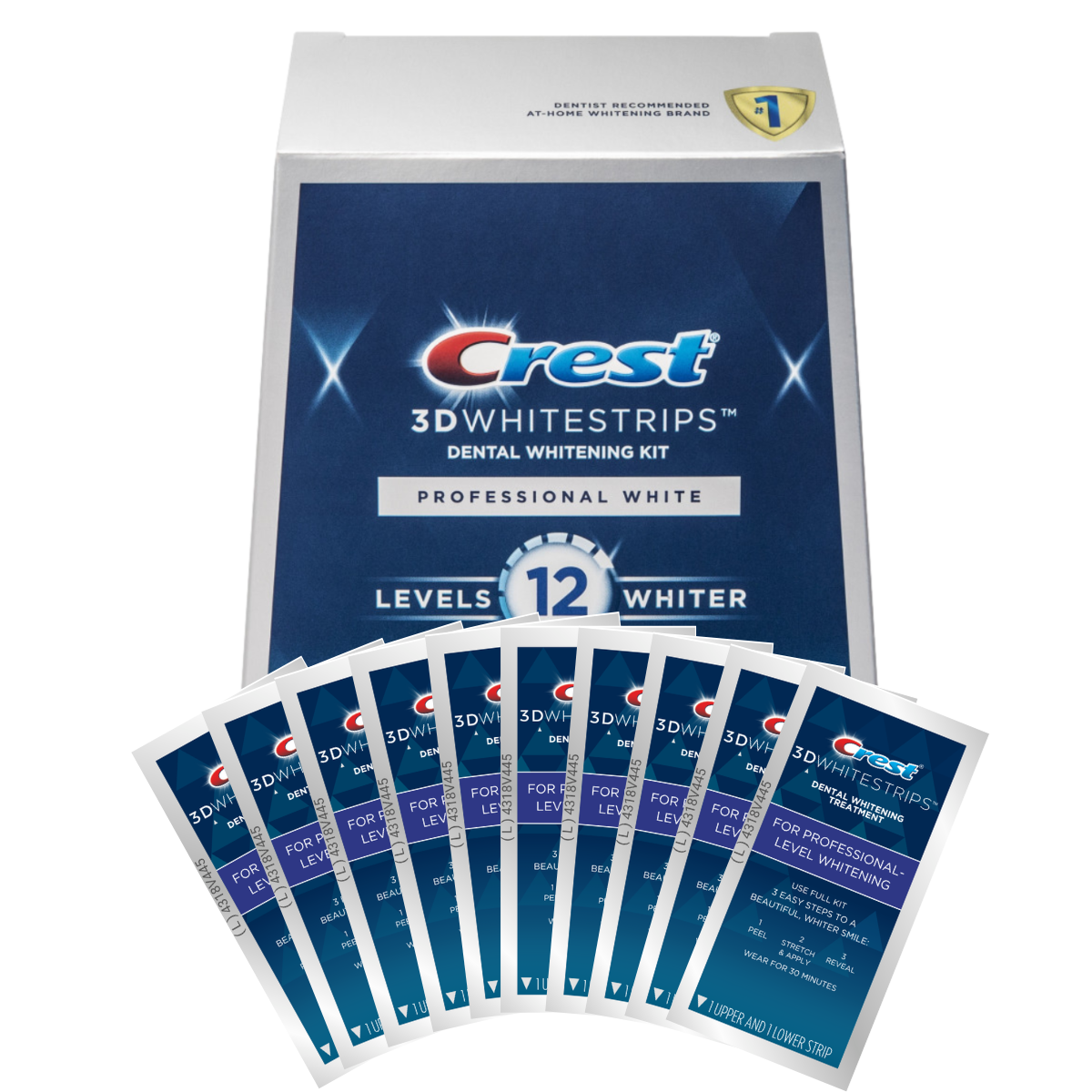 Bieliace Pásiky Crest 3D Whitestrips Professional White 12 Levels Whiter