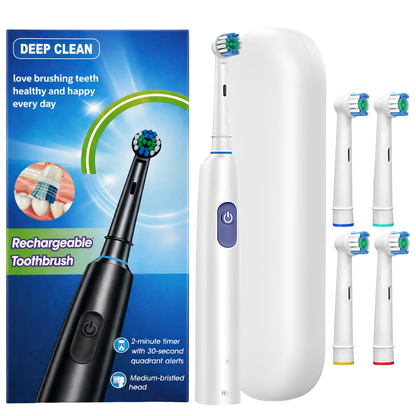 Escova de dentes elétrica Deep Clean branca + 4 cabeças