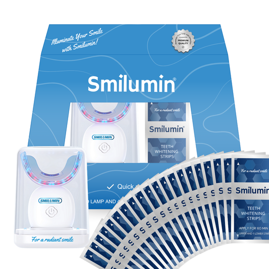 Smilumin – Zobu kopšanas komplekts ar LED gaismu un balinošām sloksnēm