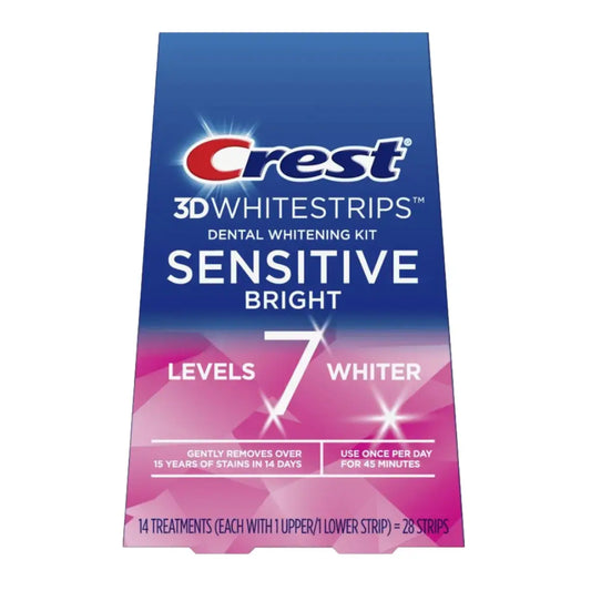 Bieliace Pásiky Crest 3D Sensitive Bright 7 Levels Whiter Whitestrips