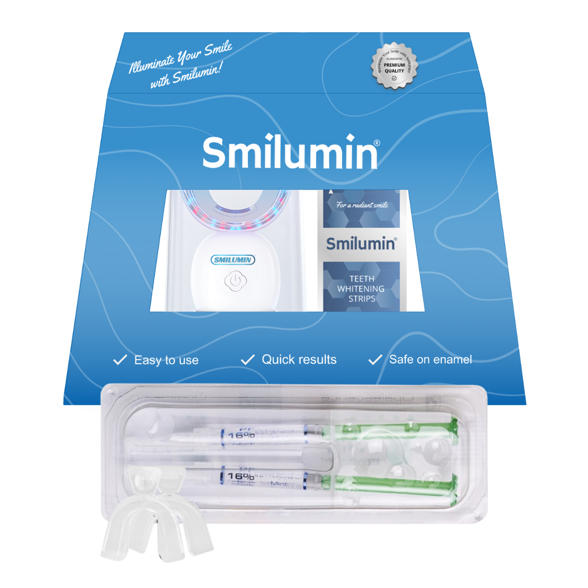 Balinošais komplekts Smilumin ar Opalescence 16% gelu